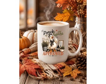 Porch Goose Approved PNG, Funny Goose Digital Download, Farmhouse Goose Design, Goose Lover Gift, Sublimation PNG for Shirts, Mugs &Tumblers