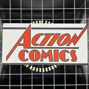 Big S golden age first appearance comic logo standee