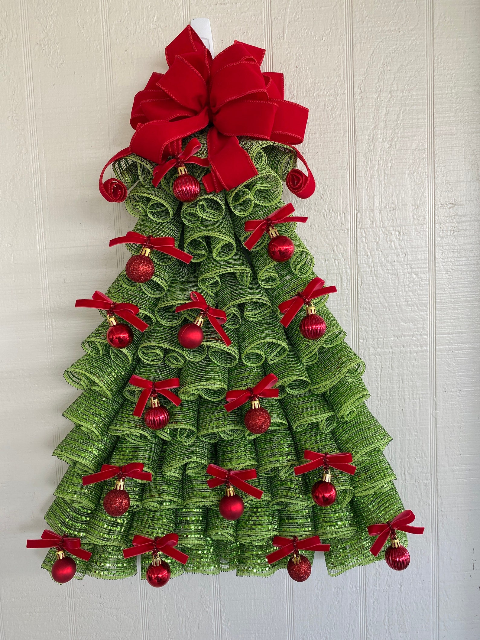 Christmas Tree Front Door Wreath Frontdoor Decorchristmas Etsy