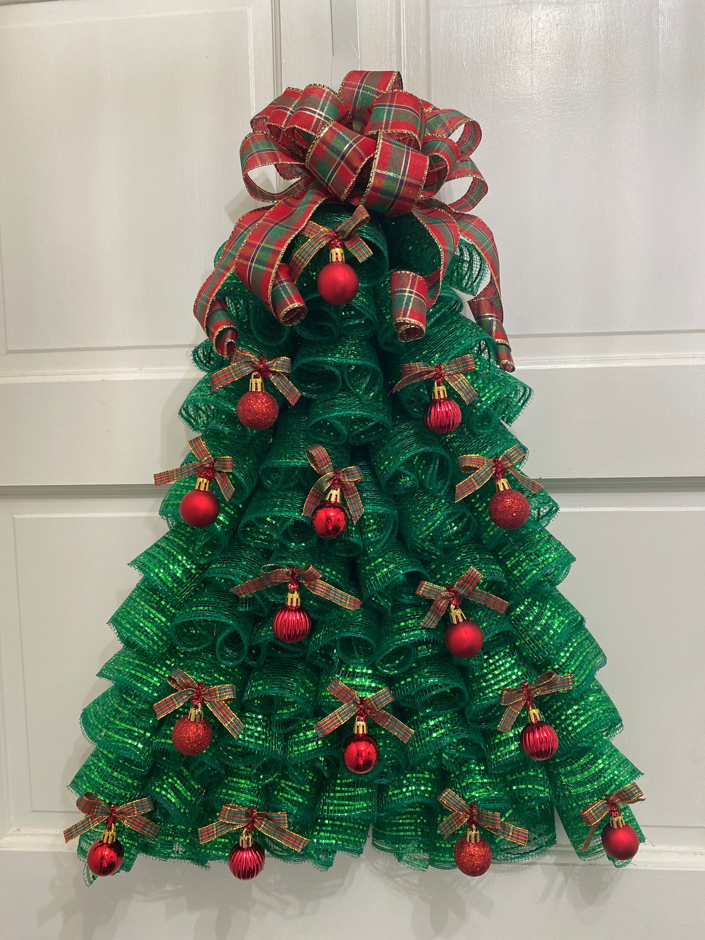 Christmas Tree Front Door Wreath Frontdoor Decorchristmas Etsy