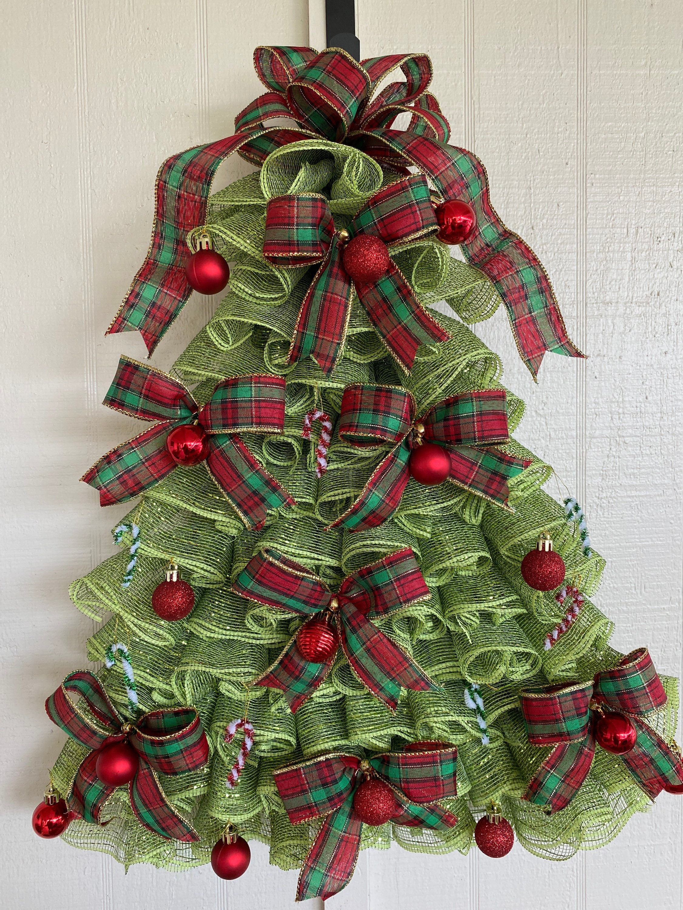 Christmas Tree Front Door Wreath Frontdoor Decorchristmas Etsy