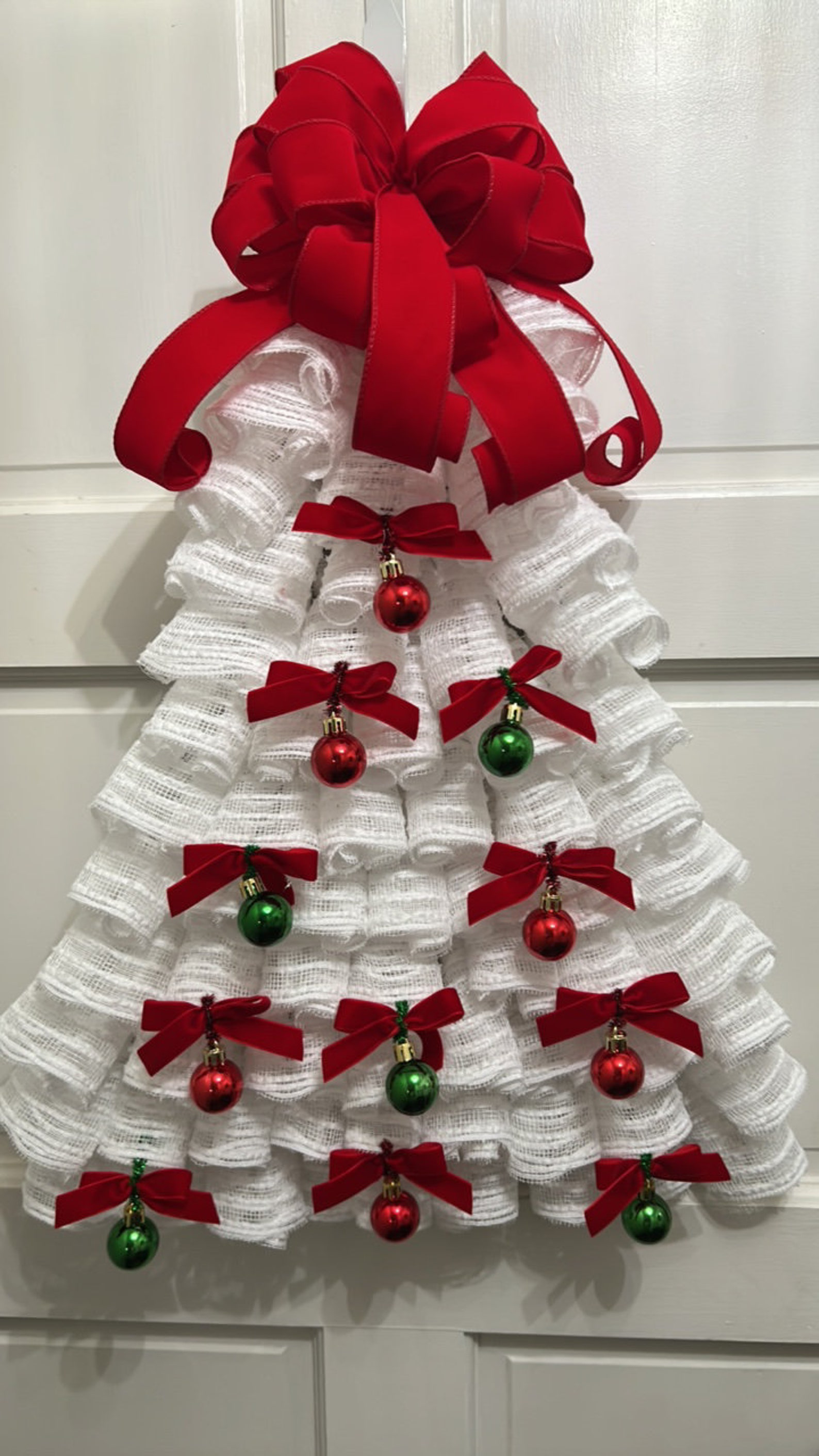 Christmas Tree Front Door Wreath Frontdoor Decorchristmas Etsy