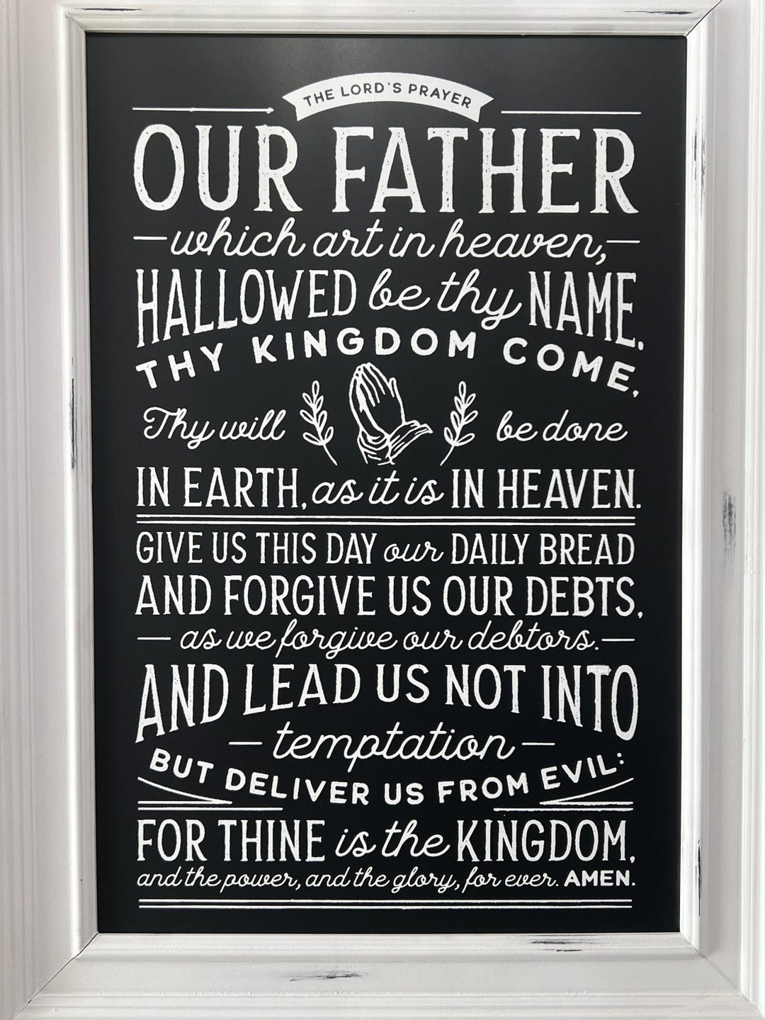 The Lord's Prayer Framed Wall Art, Christian Decor - Etsy