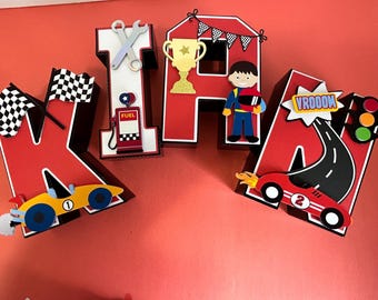 Cars 3d letter cars Party decor cars center pieces 3d letter