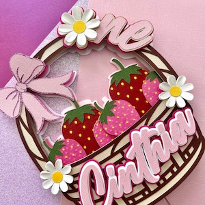 Strawberry cake topper