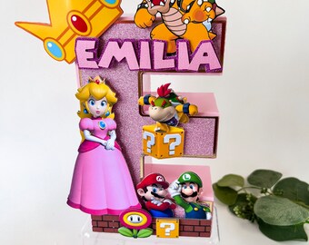 Princess Peach  3d letter, Super Mario 3D Letter, Princess Peach Party Decoration, Super Mario Decoration, Princess Peach 3D Letter,