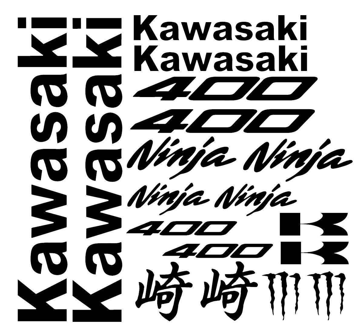 Kawasaki 400 Ninja Vinyl Decal Pack Etsy