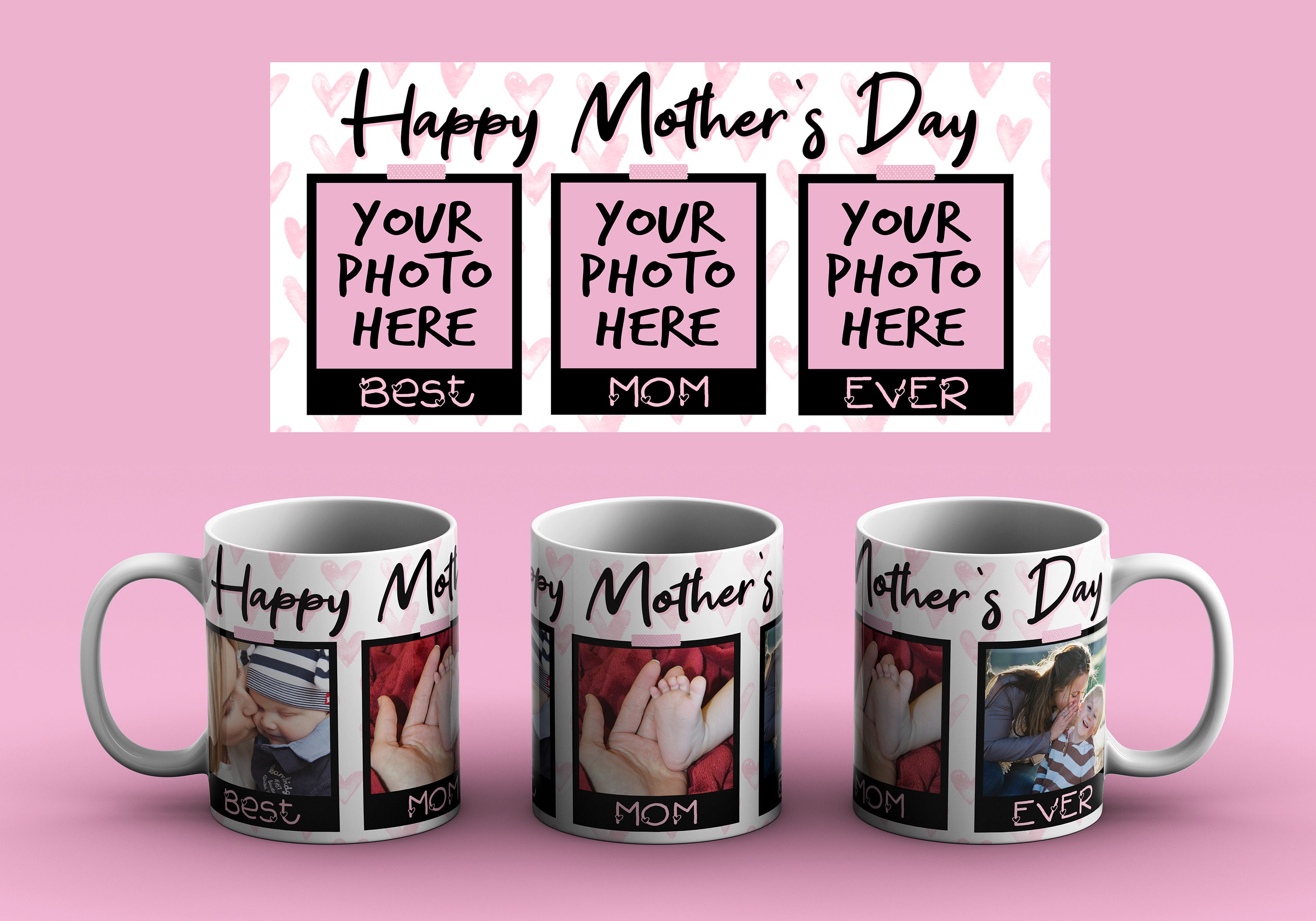 PLANTILLA Día De La MADRE, Happy Mothers Day Mug Template