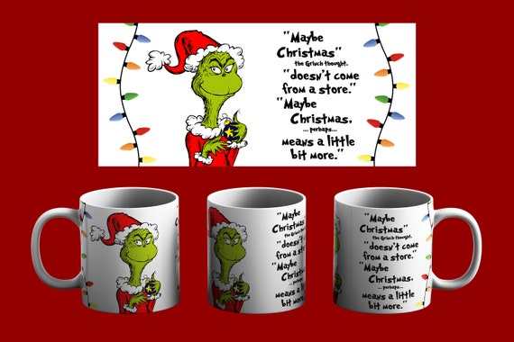 Grinch MUG TEMPLATE, How the Grinch stole the Christmas mug template,  Digital download, christmas designs, christmas sublimation