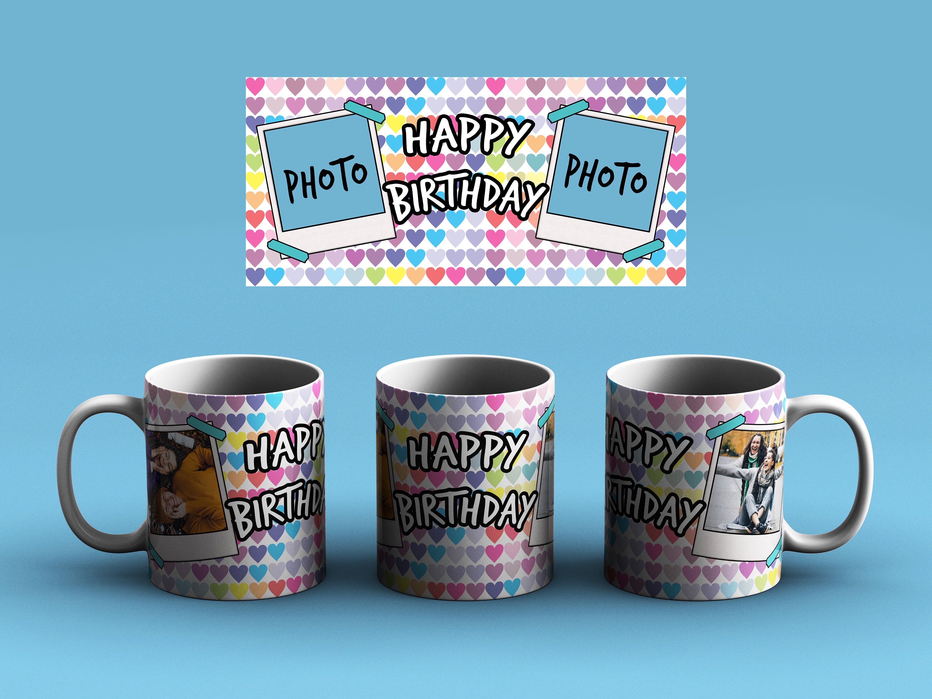 7 Happy Birthday MUG TEMPLATE Digital download sublimation Etsy
