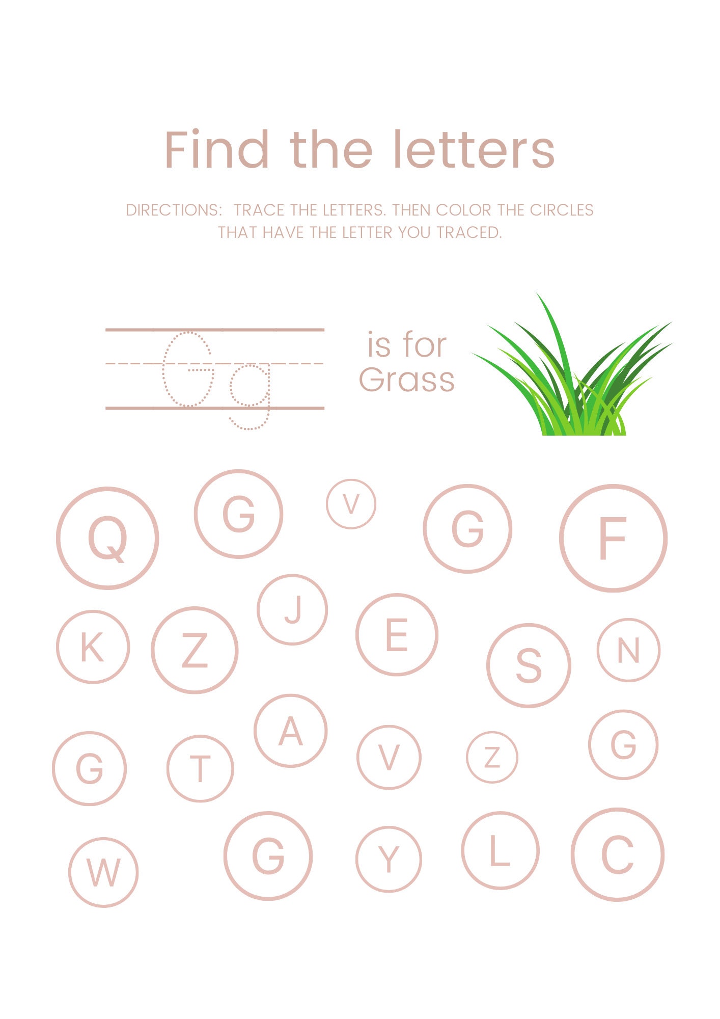 Trace &amp; Color Worksheet - Etsy