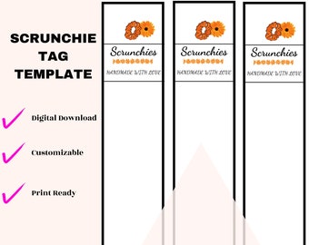 Scrunchie template tag, printable and editable
