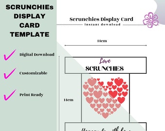 シュシュのディスプレイカードテンプレート、デジタルダウンロード