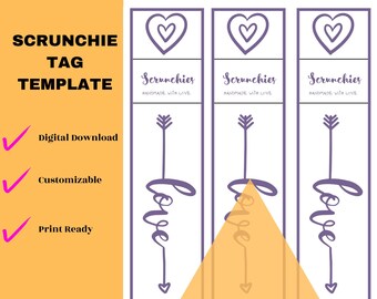 ラブ シュシュ タグ テンプレート | シュシュ タグ テンプレート | シュシュ用の紫のラブ タグ テンプレート