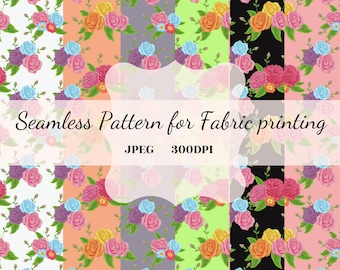 布地プリント用のシームレスな花のデザイン