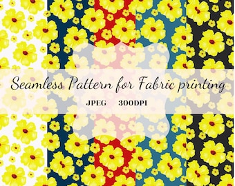 布地プリント用のシームレスな花のデザイン