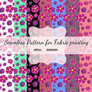 Seamless flower design for fabric printing