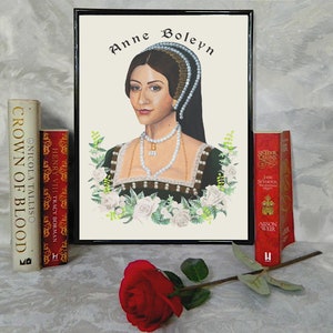 Anne Boleyn Portrait Print | Tudor Poster, Henry VIII Wife, History Wall Art, History Lover Gift, English History, History Classroom Decor