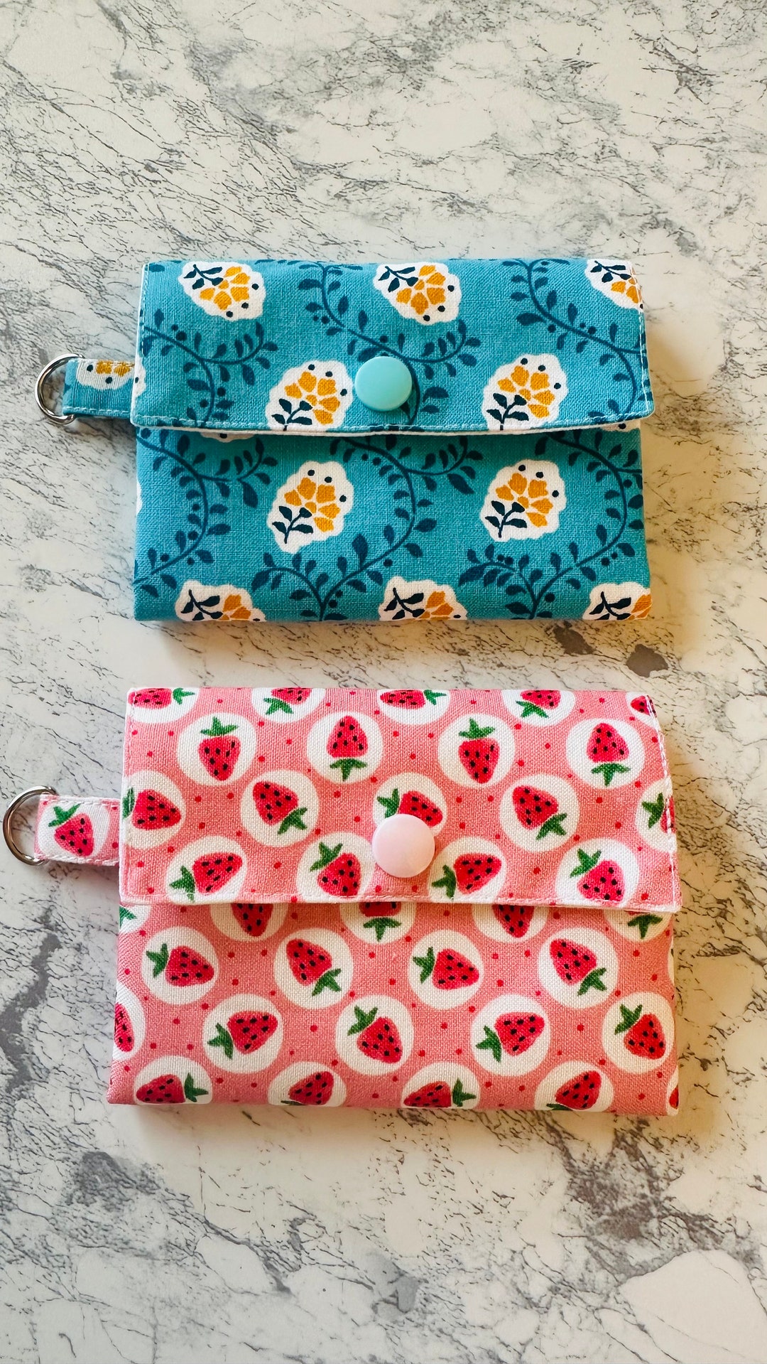 Small Key Chain Wallet, Mini Slim Wallet, Fabric Card Holder, Fabric Wallet, Card Holder Wallet