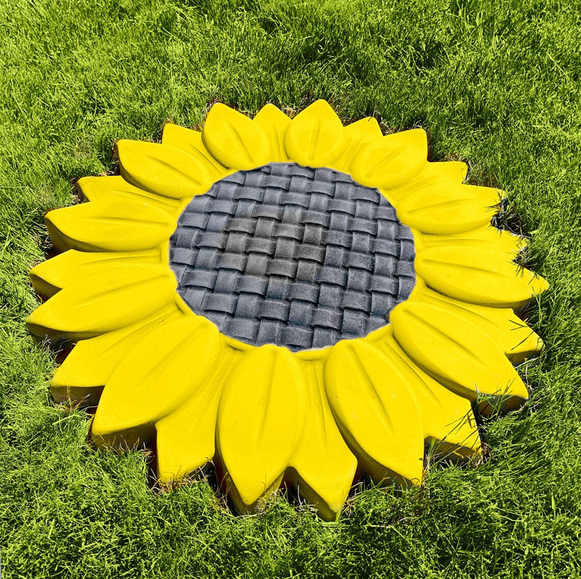 Made in USA Sunflower Stepping Stone Mold Concrete Cement Etsy