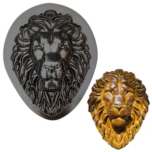 AUTUMN DIY Series Lion&#39;s Head Garden Décor Mold, Concrete Cement Plaque Mold, Lion&#39;s Face Form for Garden Figure, DIY Outdoor Décor