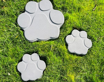 AUTUMN DIY Series Dog Cat Paw Print Concrete Cement Stepping Stone Non-Slip Mold