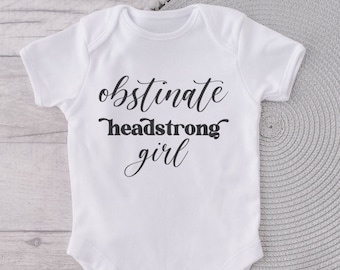 Obstinate Headstrong Girl Bodysuit, Jane Austen, Pride and Prejudice, Book Bodysuit, Book Baby, Literary Baby, Jane Austen Baby, Baby Lit