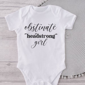 Obstinate Headstrong Girl Bodysuit, Jane Austen, Pride and Prejudice, Book Bodysuit, Book Baby, Literary Baby, Jane Austen Baby, Baby Lit