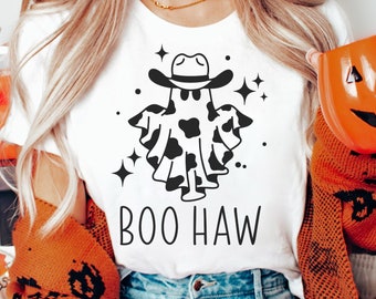 Boo Haw Shirt, Boo Haw Ghost Shirt, Halloween T Shirt, Cowboy Ghost Shirt, Cowgirl Ghost, Halloween Shirt, Cute Ghost Shirt, Retro Ghost