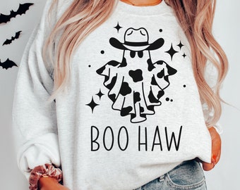 Boo Haw Sweatshirt, Cowboy Ghost Shirt, Cowgirl Ghost, Halloween Sweatshirt, Boo Haw Ghost Shirt, Halloween Shirt, Fall Shirt, Country Ghost