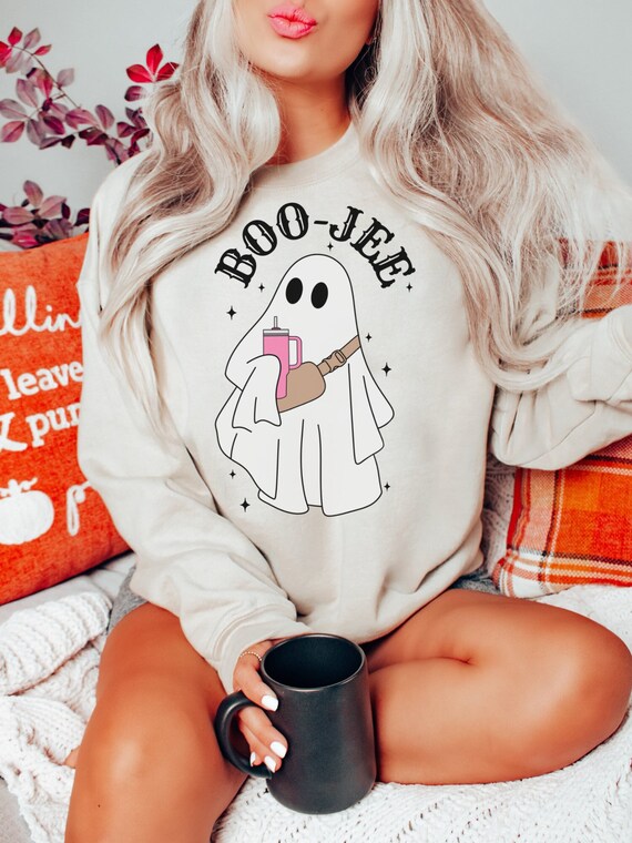 Boo Jee Sweatshirt, Halloween Ghost Sweatshirt, Ghost Tumbler Shirt, Tumbler Sweatshirt, Funny Halloween Shirt, Ghost Sweatshirt