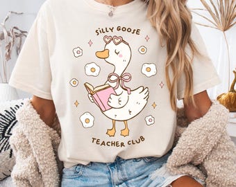 Teacher Goose T Shirt, Silly Goose Shirt, Porch Goose Shirt, Teacher Gifts, Silly Goose Shirt for Girls, Silly Goose on the Loose