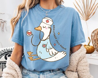 Nurse Goose T Shirt, Silly Goose Shirt, Porch Goose Shirt, RN Shirt, Nurse Gifts, Silly Goose Shirt for Girls, Silly Goose on the Loose