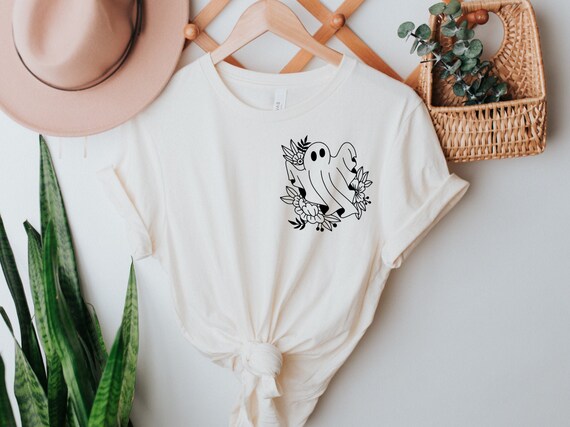Floral Ghost Shirt, Ghost T-shirt, Halloween Shirt, Spooky Vibes, Halloween Shirt, Ghost Sweatshirt, Fall Shirt, Fall Sweatshirt