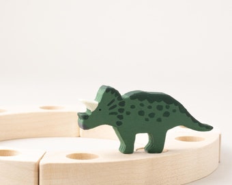 Triceratops stake for birthday spiral, 3.5 cm high | with 17 mm base | decoration for dinosaur birthdays made of maple wood | compatible with Grimm