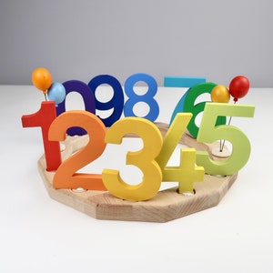 Number plug set colorful for birthday wreath | Plug-in figure numbers 0 to 9 for birthday ring | Birthday table decoration | Birthday numbers colorful