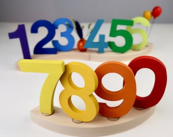 Juego de números de cumpleaños del 0 al 9, colorido, para coronas de cumpleaños | Figuras decorativas para anillos de cumpleaños | Decoraciones de cumpleaños | Decoraciones con motivos