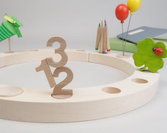 Zahlenstecker 123 Steckfigur Einschulung | passend für deinen Holz-Geburtstagskranz | Tisch Deko personalisiert für Schulkind Erstklässler