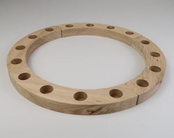 Anillo de cumpleaños de madera de roble | Corona de cumpleaños | Anillo de celebración perpetua | Arco de cuarto de círculo, madera natural | Decoración de mesa Waldorf de temporada