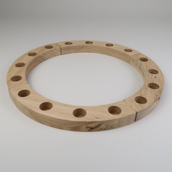Anillo de cumpleaños de madera de roble | Corona de cumpleaños | Anillo de celebración perpetua | Arco de cuarto de círculo, madera natural | Decoración de mesa Waldorf de temporada