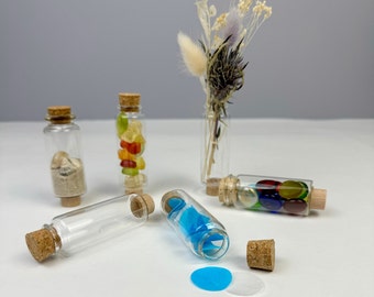 Steckflasche für Geburtstagskranz | Blumenvase für Geburtstagsring | Glasvase Geburtstagsstecker zur Deko | Miniflasche aus Glas | Dekoglas