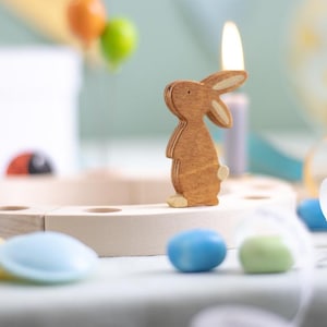 Holzhasen Stecker hellbraun für deinen Geburtstagsring | Frühlingstraum von Osterdeko | passend für Geburtstagskranz und Jahreszeitentisch