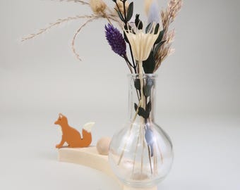 Kleine Glasvase als Stecker für Geburtstagsring | 17mm Steckfuß | Grimm kompatibel | durchsichtige Vase für Jahreszeitenkranz | 10cm hoch