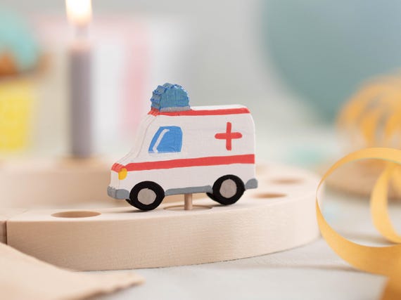 Geburtstagsstecker Krankenwagen Sanitäter Arzt | Stecker Rettungswagen und Rettungsdienst passend für Geburtstagskranz und Geburtstagsring
