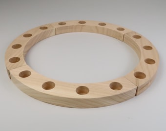 Anillo de cumpleaños de madera de cerezo | Corona de cumpleaños | Anillo de celebración perpetua | Arco de cuarto de círculo, madera natural | Decoración de mesa Waldorf de temporada