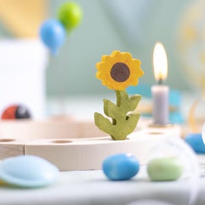 Steckfigur Sonnenblume passend für Geburtstagskranz | kompatibel mit Geburtstagsring bekannter Marken | handbemalt | Deko Sommerblume