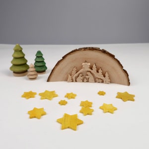 Miniaturkrippe Adventsspirale Weihnachten Waldorf Montessori | Jahreszeitentisch Weg zur Krippe | Weihnachtsdekoration Natur | Kartenhalter