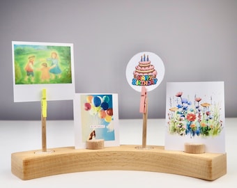 Portafotos para anillo de cumpleaños y tren de cumpleaños | Estaca decorativa | Portafotos con clip | Decoración de cumpleaños infantil