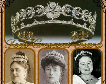 Princess Mary Adelaide's Tiara, Luxury Bridal Tiara,Royal Tiara,Retro Tiara,Zircon Bridal Crown,Wedding Crown,Wedding Tiara