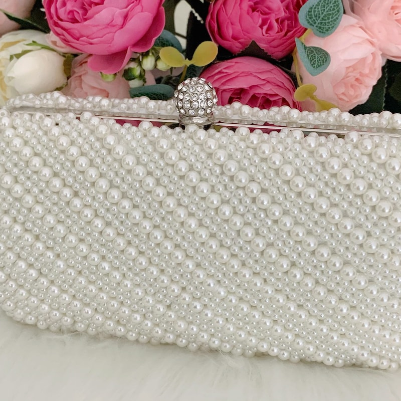 Beige & Pearl Clutch main image 1